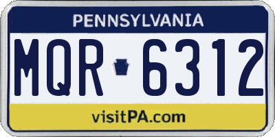 PA license plate MQR6312