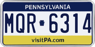 PA license plate MQR6314