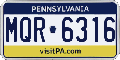 PA license plate MQR6316