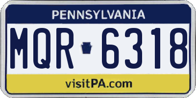 PA license plate MQR6318