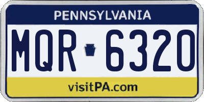PA license plate MQR6320