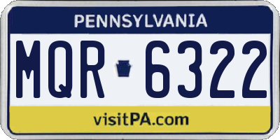 PA license plate MQR6322