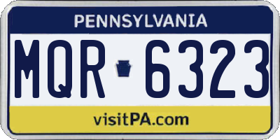 PA license plate MQR6323