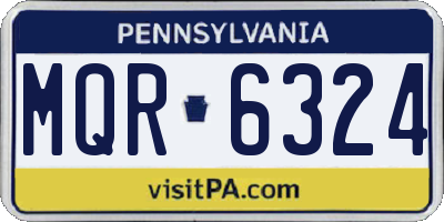 PA license plate MQR6324