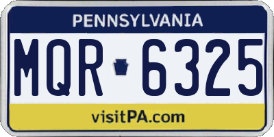PA license plate MQR6325
