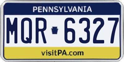 PA license plate MQR6327
