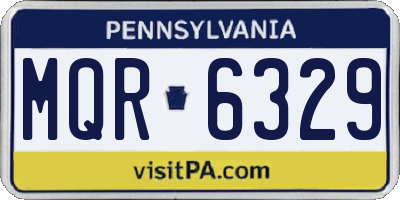 PA license plate MQR6329