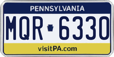 PA license plate MQR6330