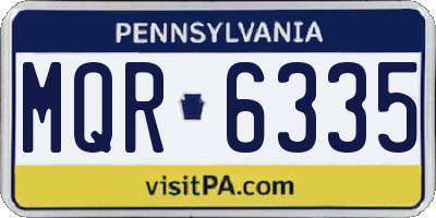 PA license plate MQR6335