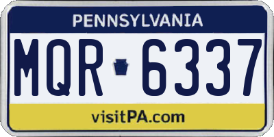 PA license plate MQR6337
