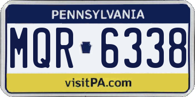 PA license plate MQR6338