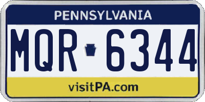 PA license plate MQR6344