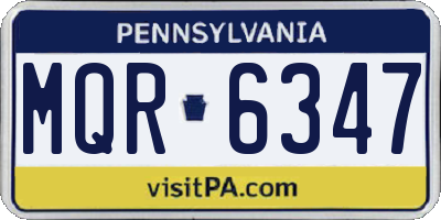 PA license plate MQR6347