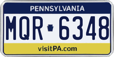 PA license plate MQR6348