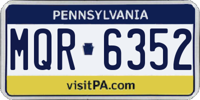 PA license plate MQR6352