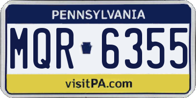 PA license plate MQR6355