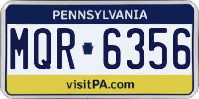 PA license plate MQR6356