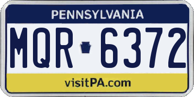 PA license plate MQR6372