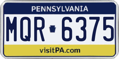 PA license plate MQR6375