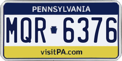 PA license plate MQR6376
