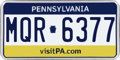 PA license plate MQR6377