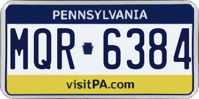 PA license plate MQR6384
