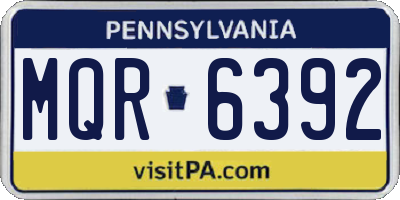 PA license plate MQR6392