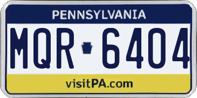 PA license plate MQR6404