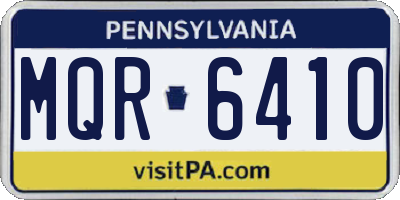 PA license plate MQR6410