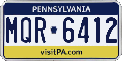 PA license plate MQR6412