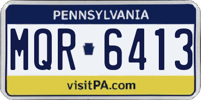 PA license plate MQR6413
