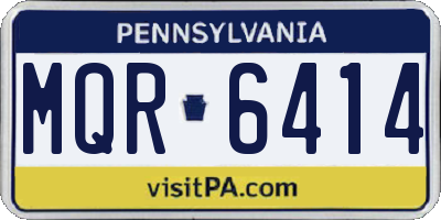 PA license plate MQR6414