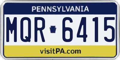 PA license plate MQR6415