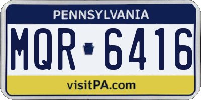 PA license plate MQR6416