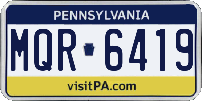 PA license plate MQR6419