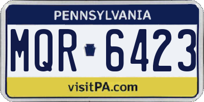PA license plate MQR6423