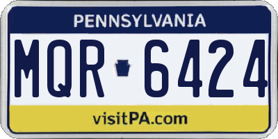 PA license plate MQR6424