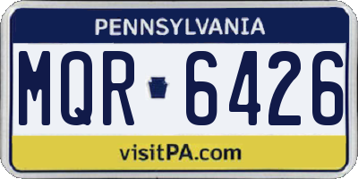PA license plate MQR6426