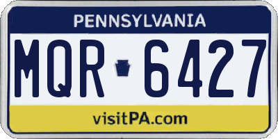 PA license plate MQR6427