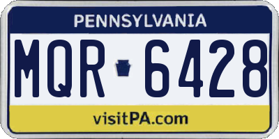 PA license plate MQR6428
