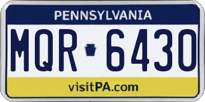 PA license plate MQR6430