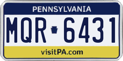 PA license plate MQR6431