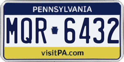 PA license plate MQR6432