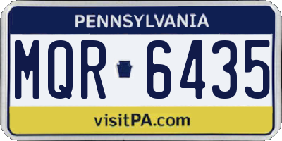 PA license plate MQR6435
