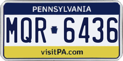 PA license plate MQR6436