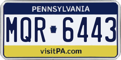 PA license plate MQR6443