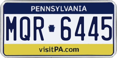 PA license plate MQR6445