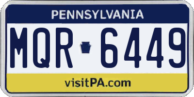 PA license plate MQR6449