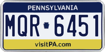 PA license plate MQR6451