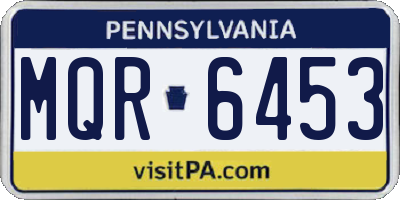 PA license plate MQR6453